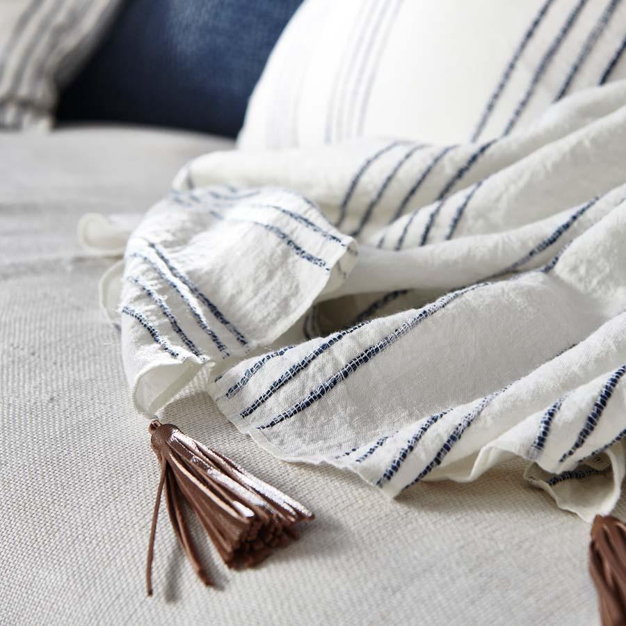 Rockpool Linen Throw | Navy