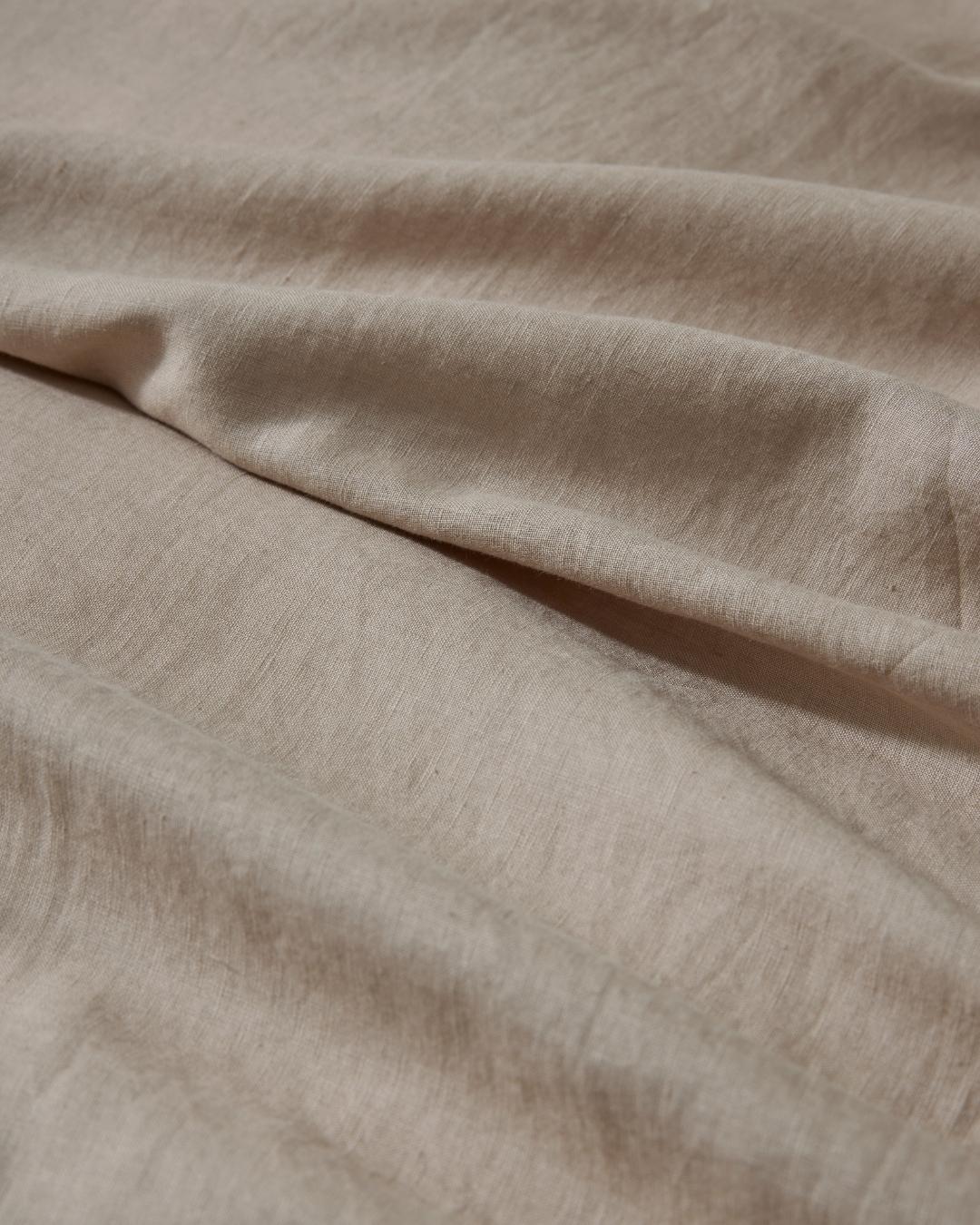 French Flax Linen Fitted Sheet | Sandy Beige