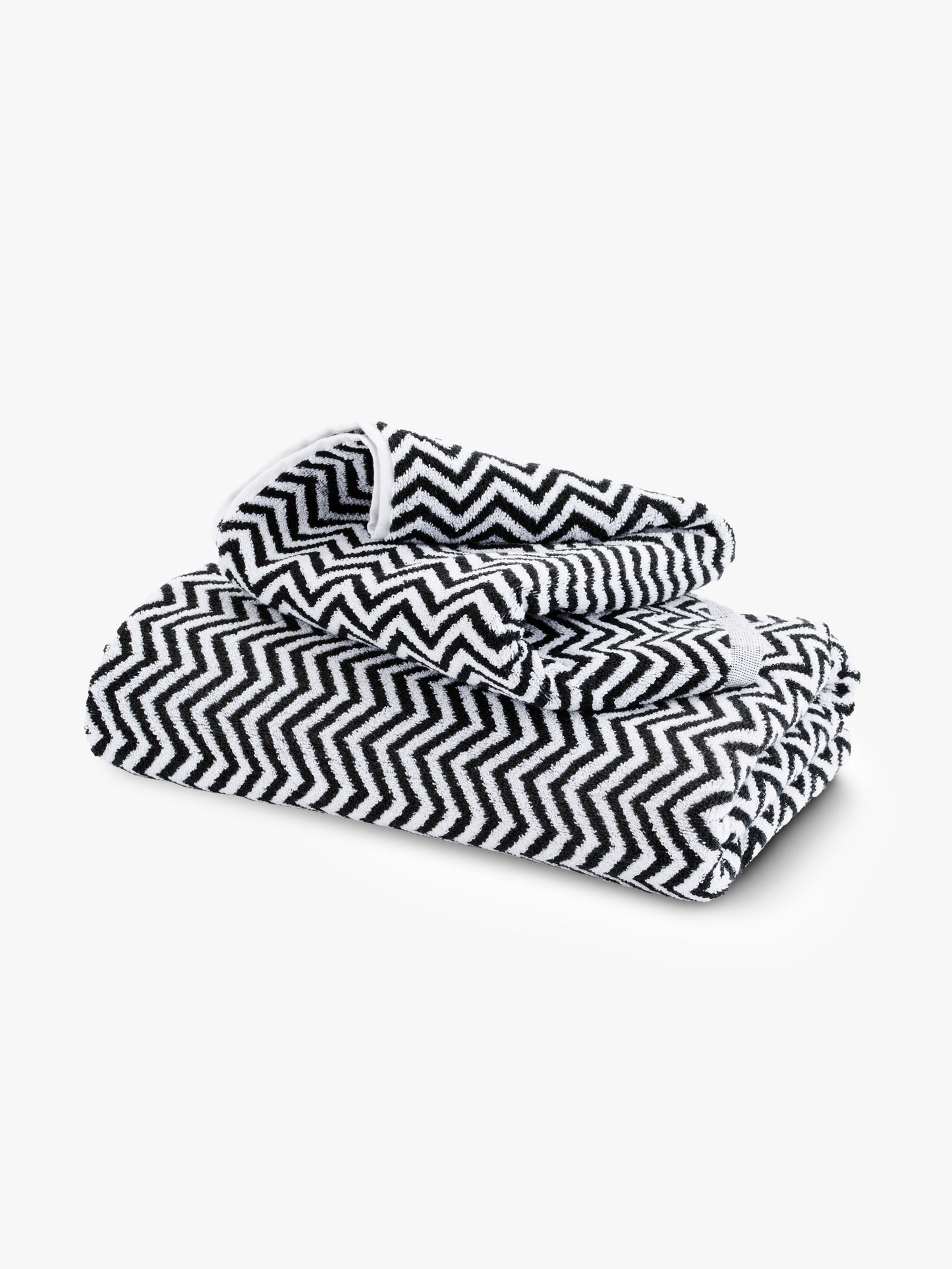 Herringbone Black & White Towels