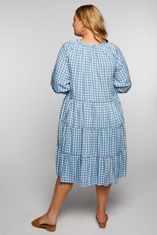 Jorja Midi Dress | Blue Gingham