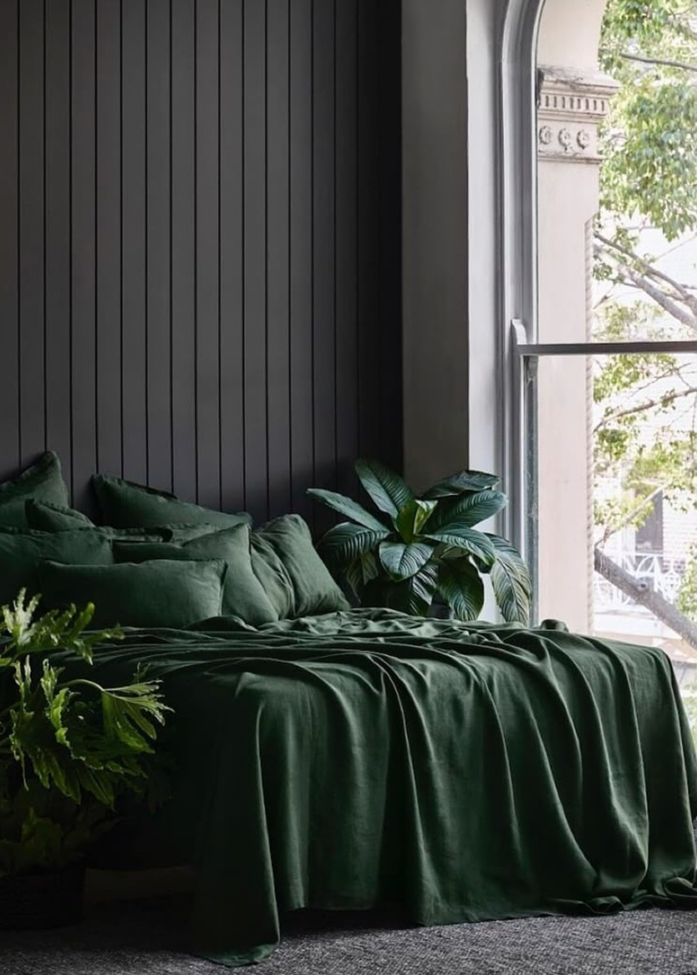 Linen Duvet Cover Set | Forest Green