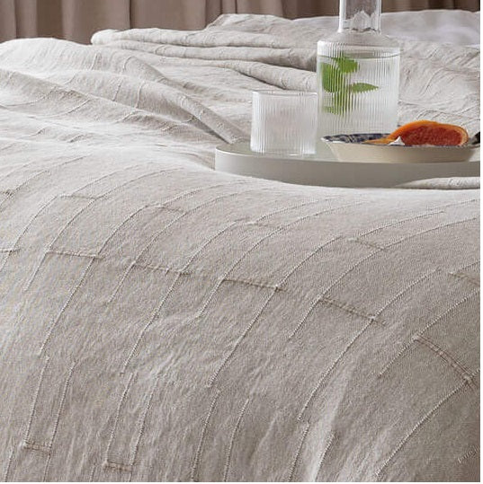 Textured Linen Bedcover | Natural