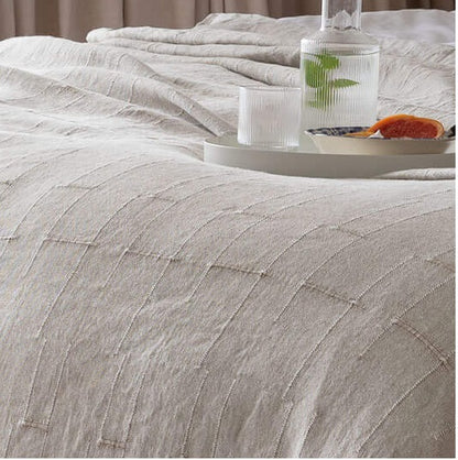 Textured Linen Bedcover | Natural