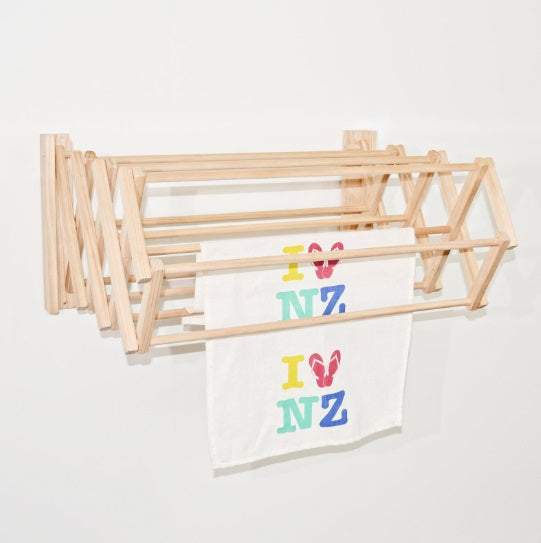 Wooden Clothes Drying Rack - Wall Hung
