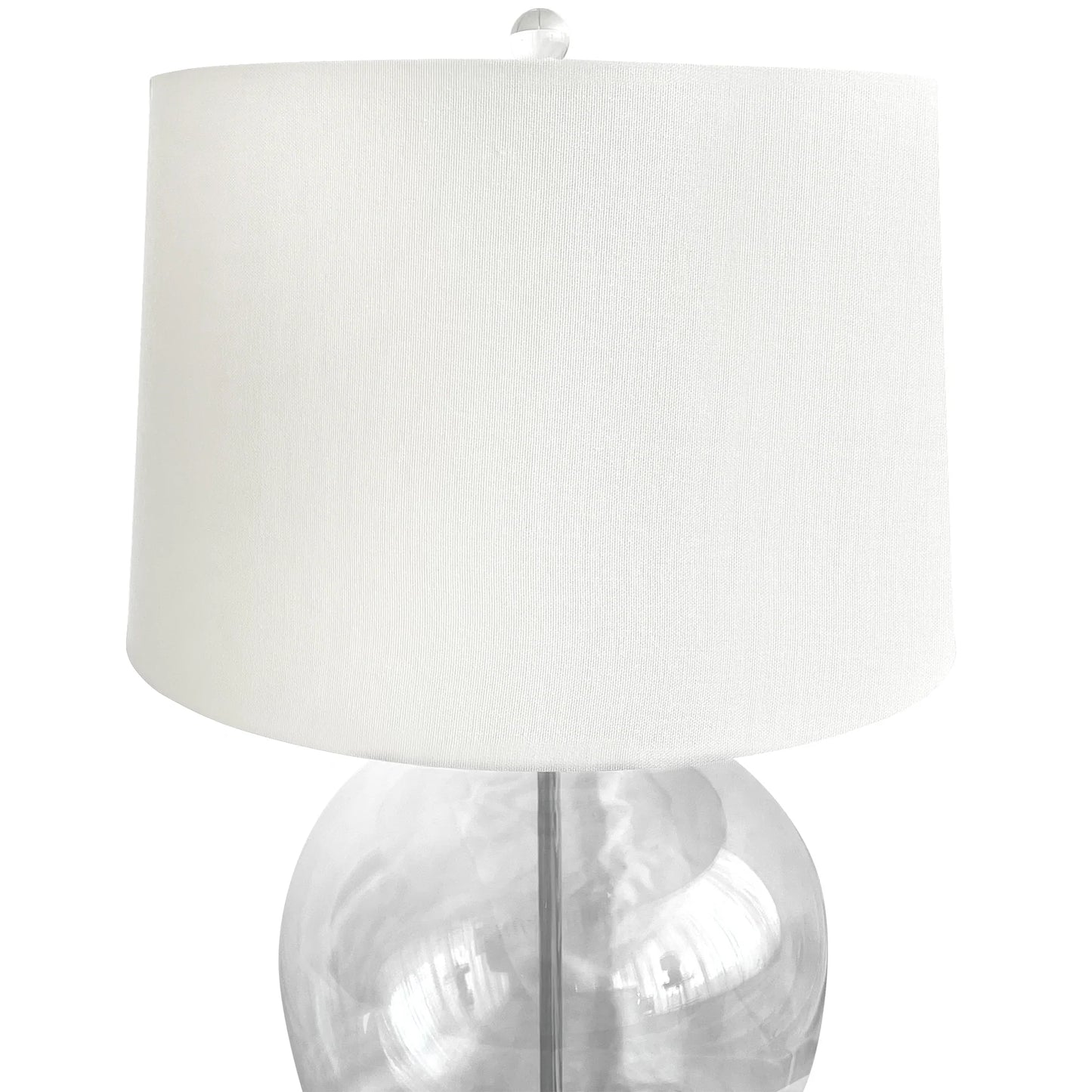 Glass Bubble Lamp with White Shade