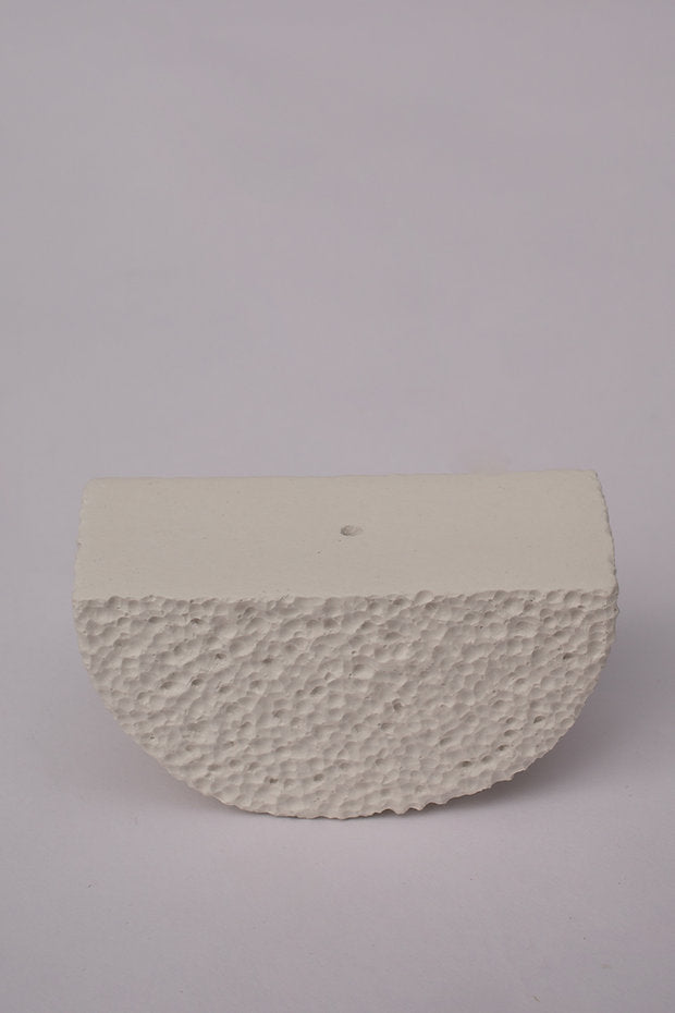 Lavastone hand-carved Incense holder | White