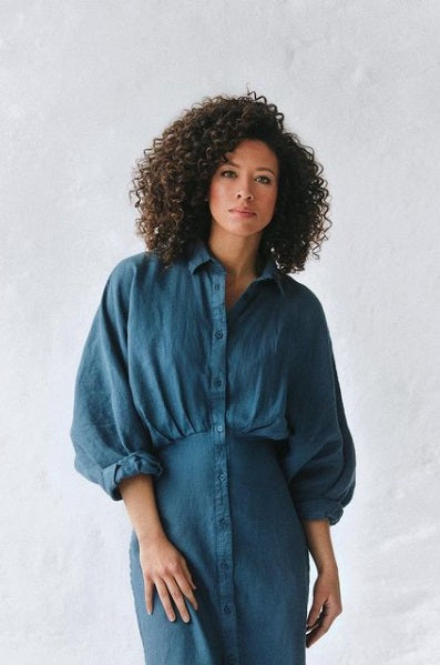 Nea Linen Dress | Teal