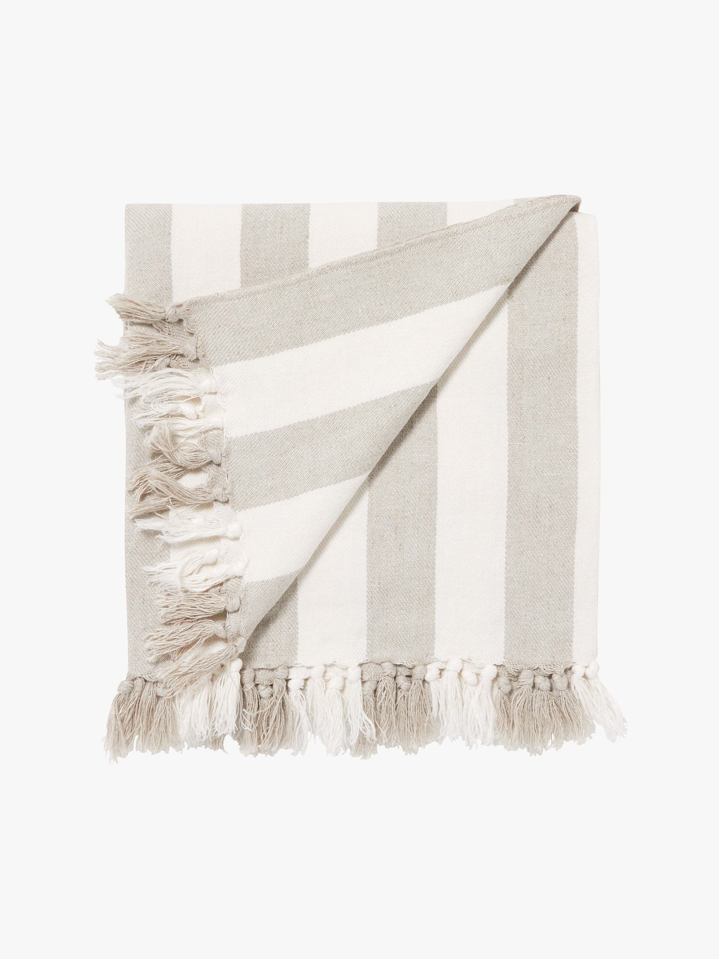 Beige Linen Throw | Stripe