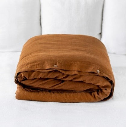 Cinnamon Linen Duvet Cover