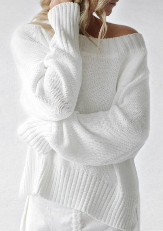 Boatneck Sweater | Ivory