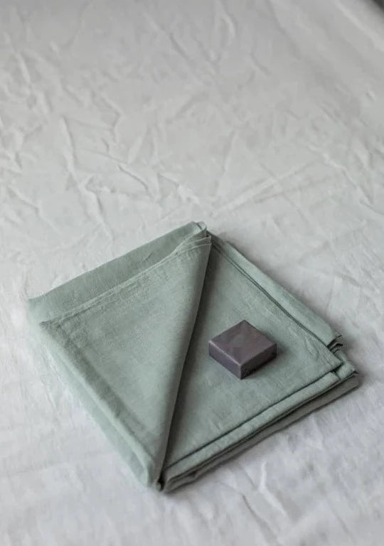 Duck Egg Linen Flat Sheet  | Made in Europe