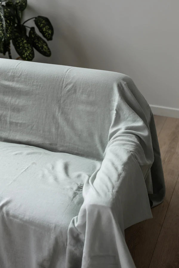 Duck Egg Linen Flat Sheet | Made in Europe