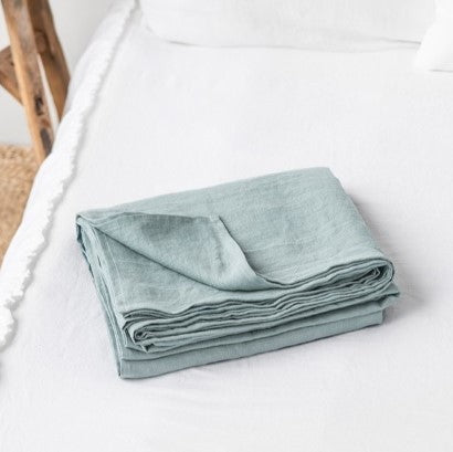 Dusky Blue Linen Flat Sheet | Oeko-Tex® certified