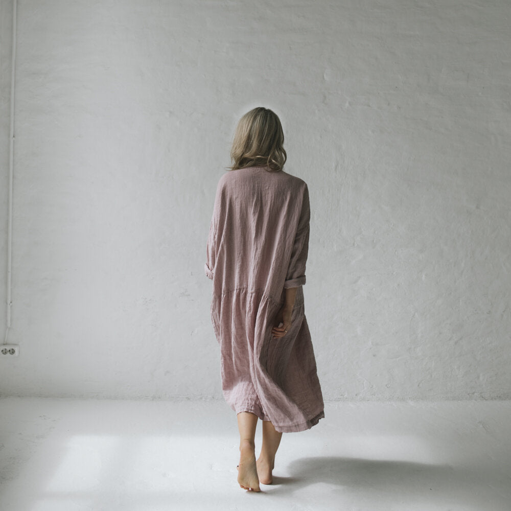 Oversized Linen Dress | Dusky Pink