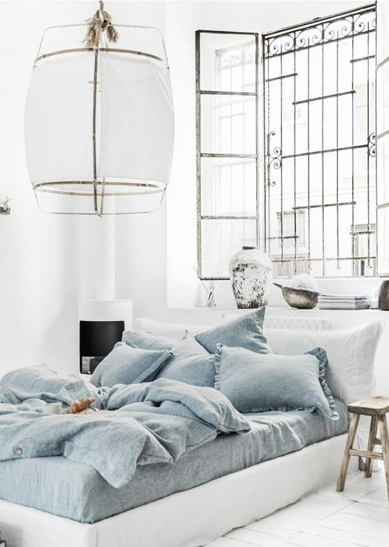 Chambray Blue Linen Duvet cover Set | Made in Europe