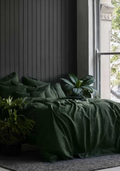 Linen Pillowcases | Forest Green