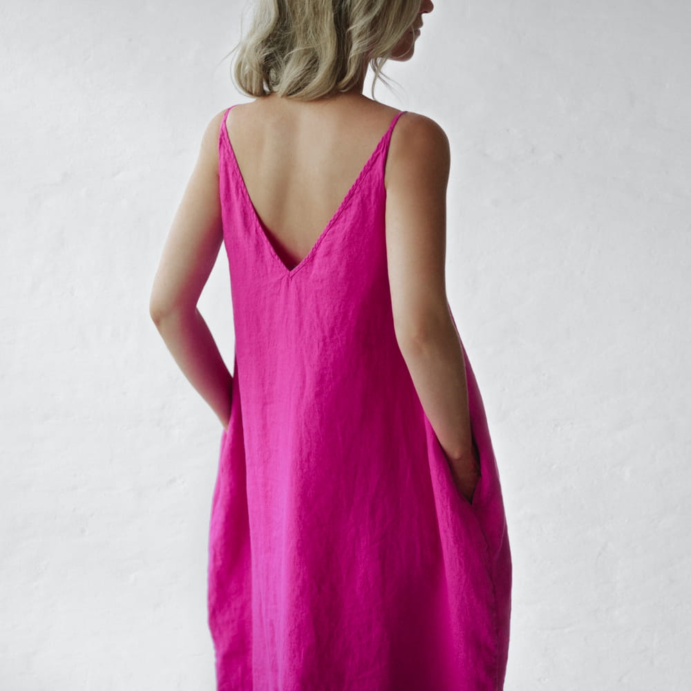 Nanami Midi Linen dress | Pink