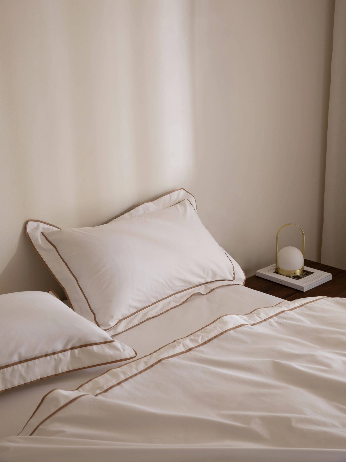 Egyptian Cotton Grosgrain Duvet Set | Caramel