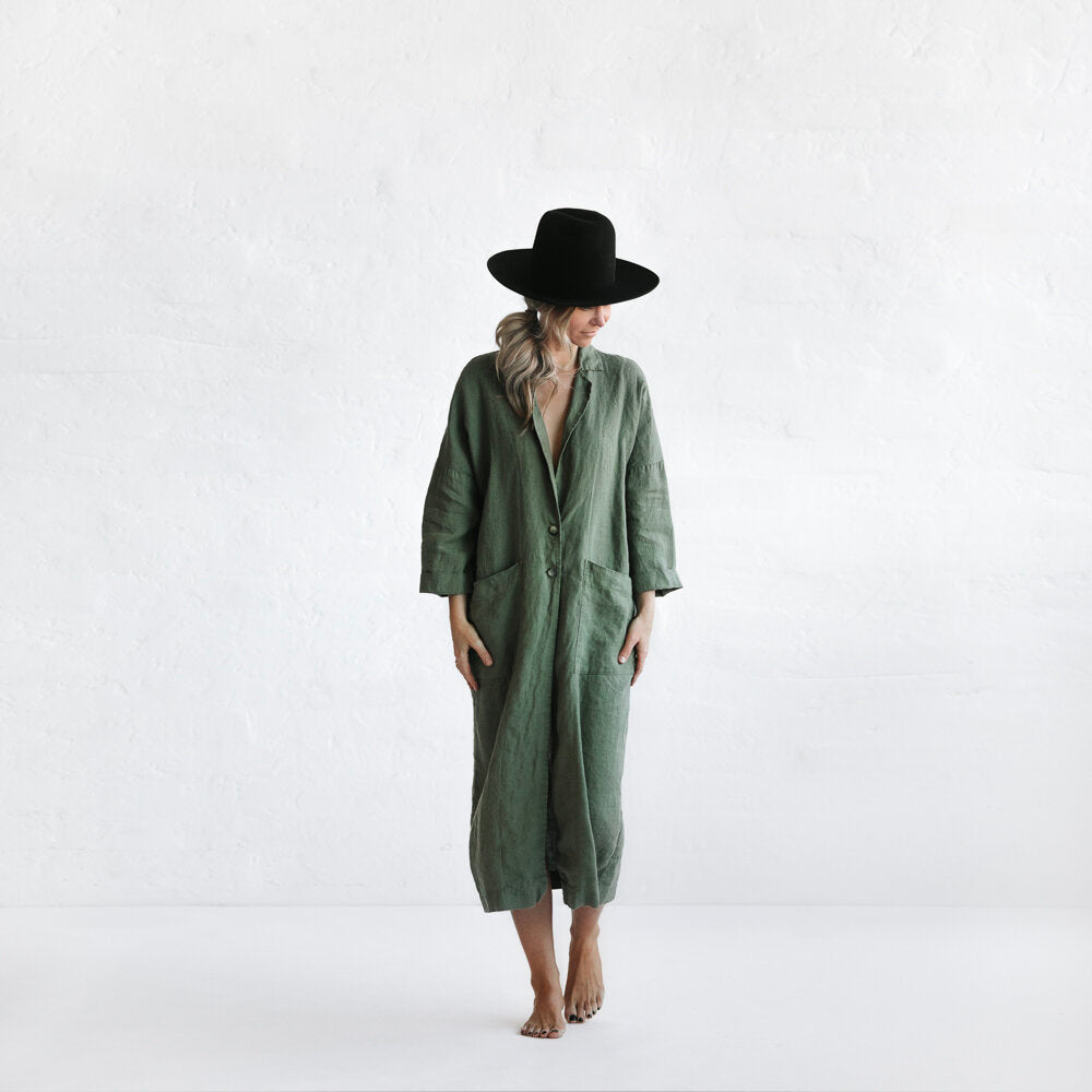 Linen Coat | Khaki