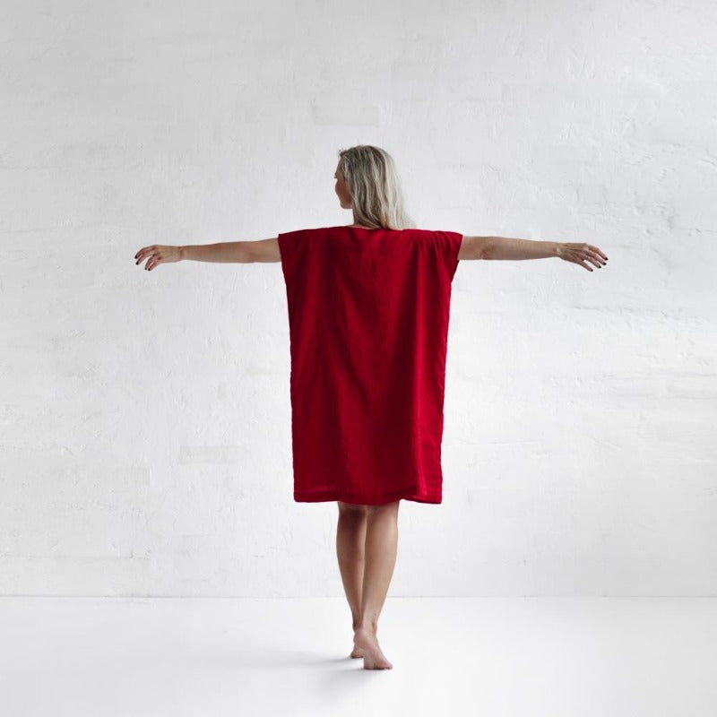Short Linen Dress | Red