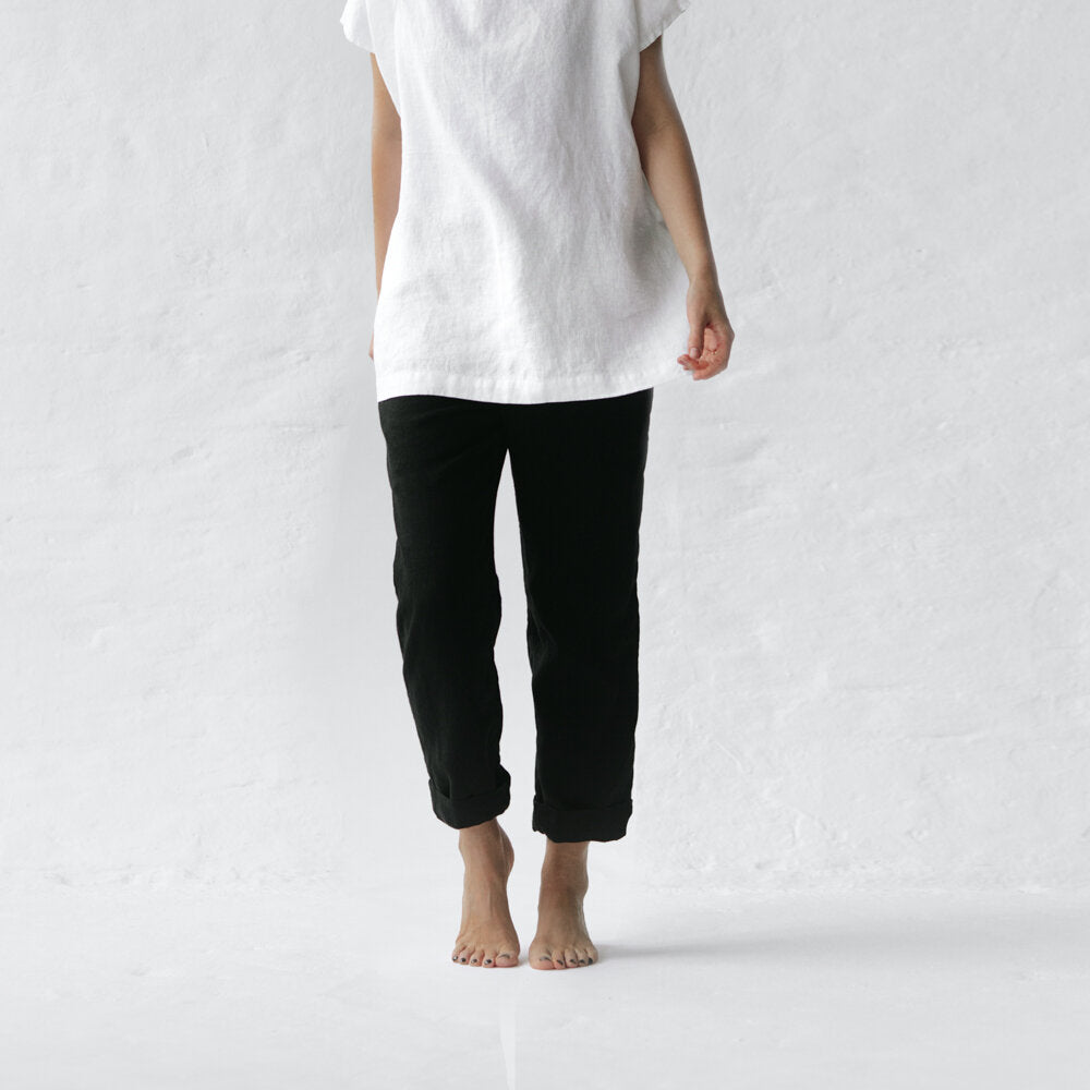 Taki Linen Pants | Black