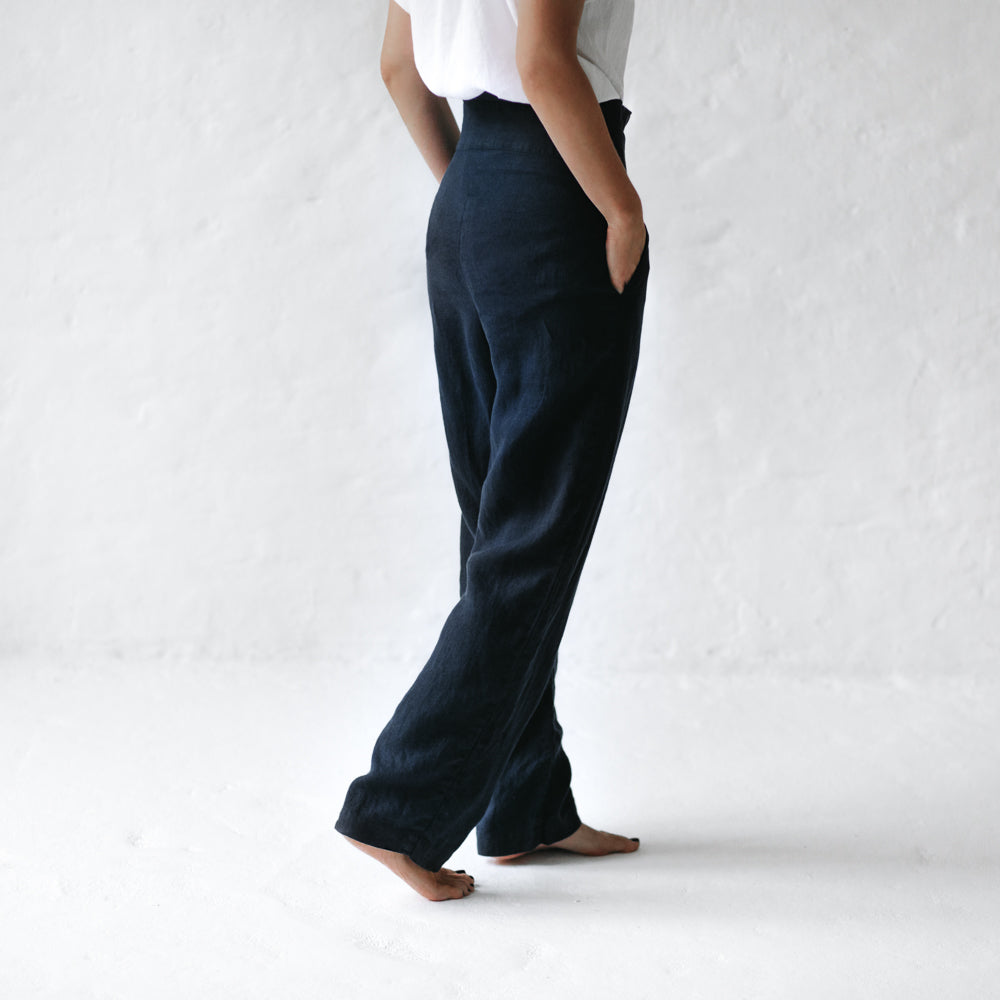 Linen Pants | Navy -25% OFF