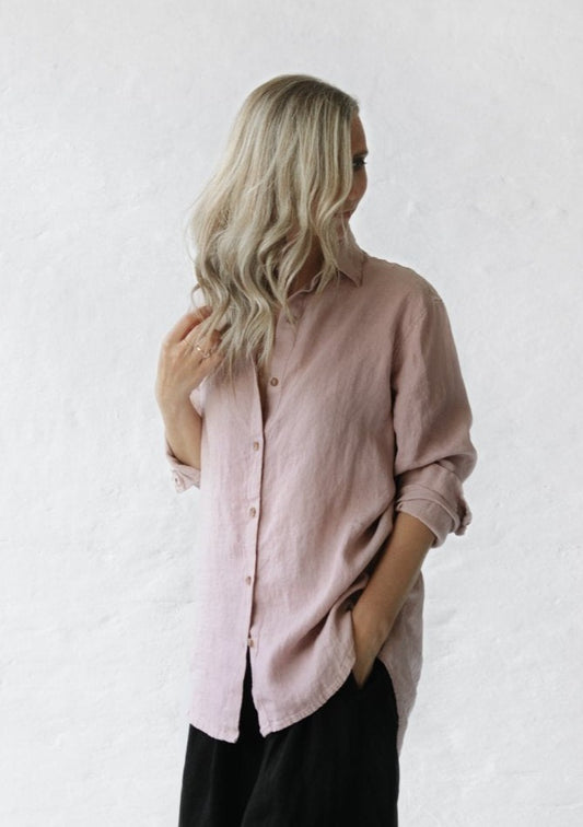 Linen Shirt | Dusky Pink