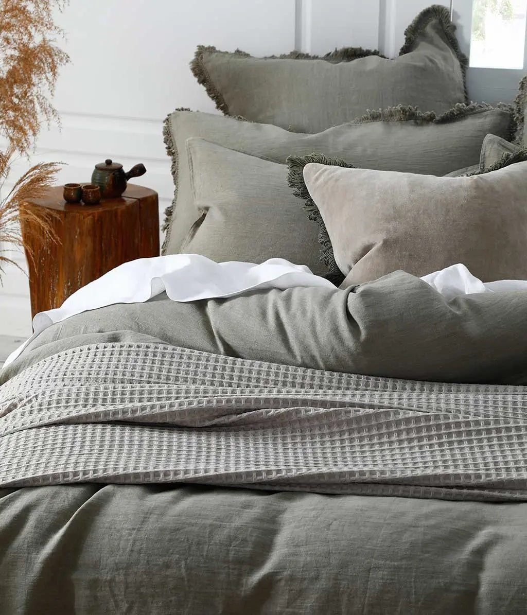 Linen Duvet Cover Set | Olive