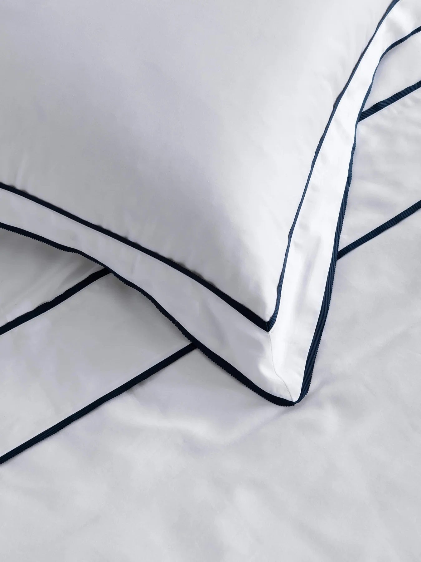 Egyptian Cotton Grosgrain Duvet Set | Navy