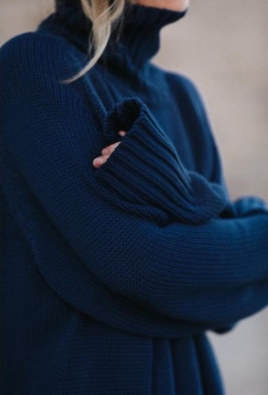 Turtleneck Sweater | Navy