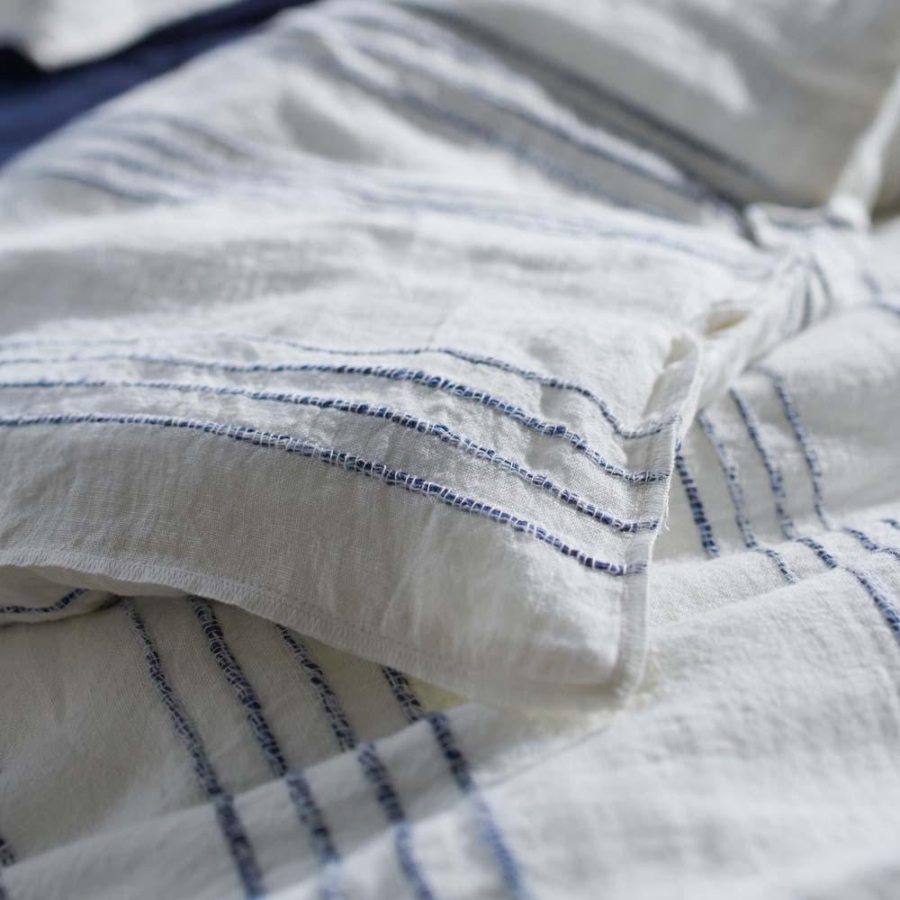 Rockpool Linen Duvet Cover | Navy Stripe