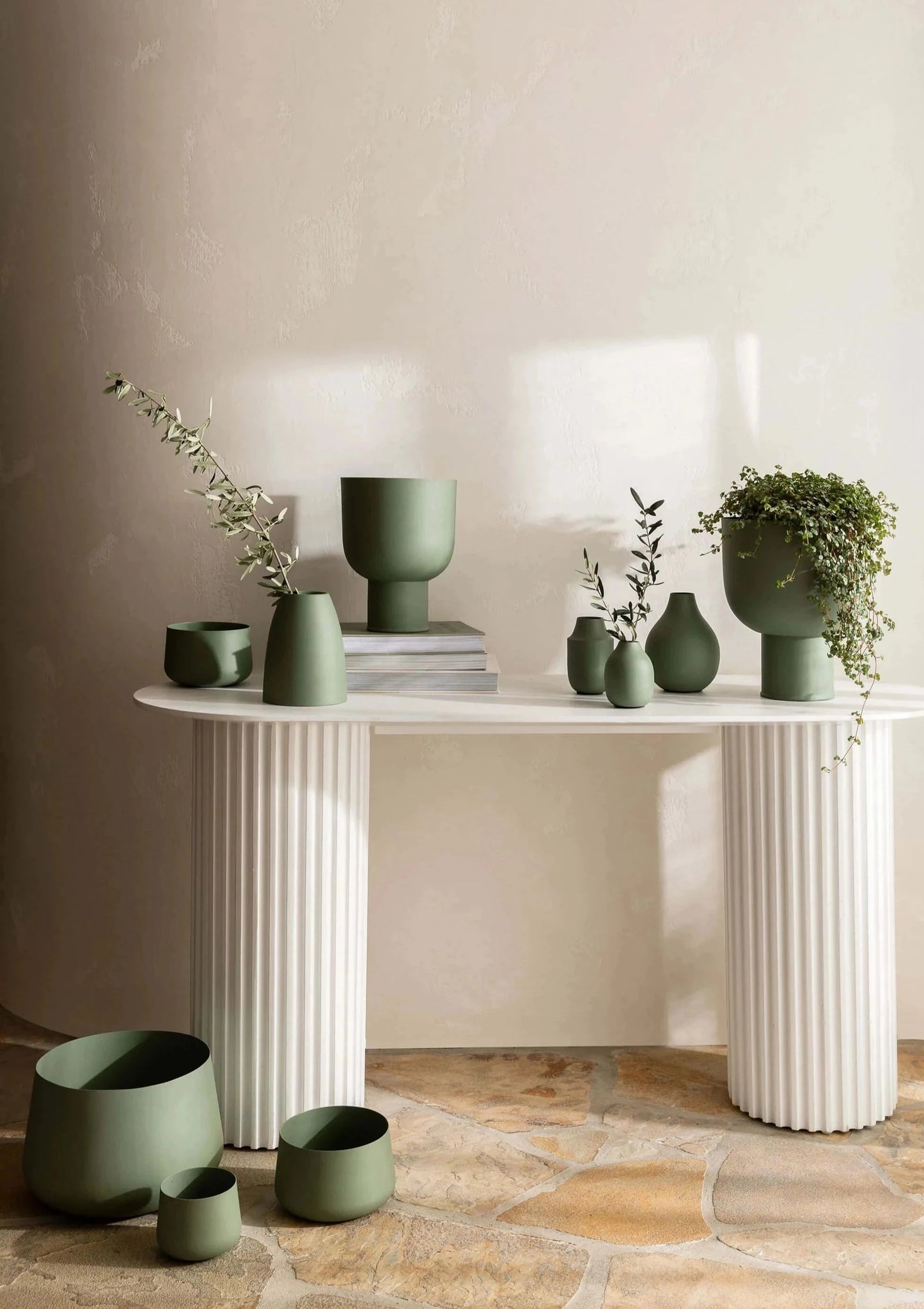 Trio Iron Planters | Sage