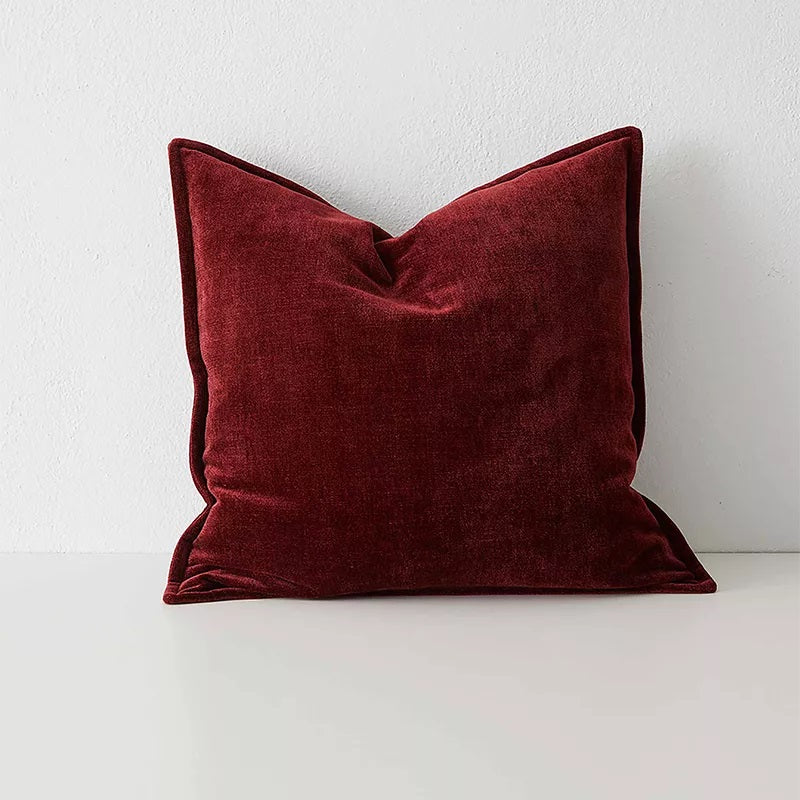 Velvet Cushion |  Rhubarb