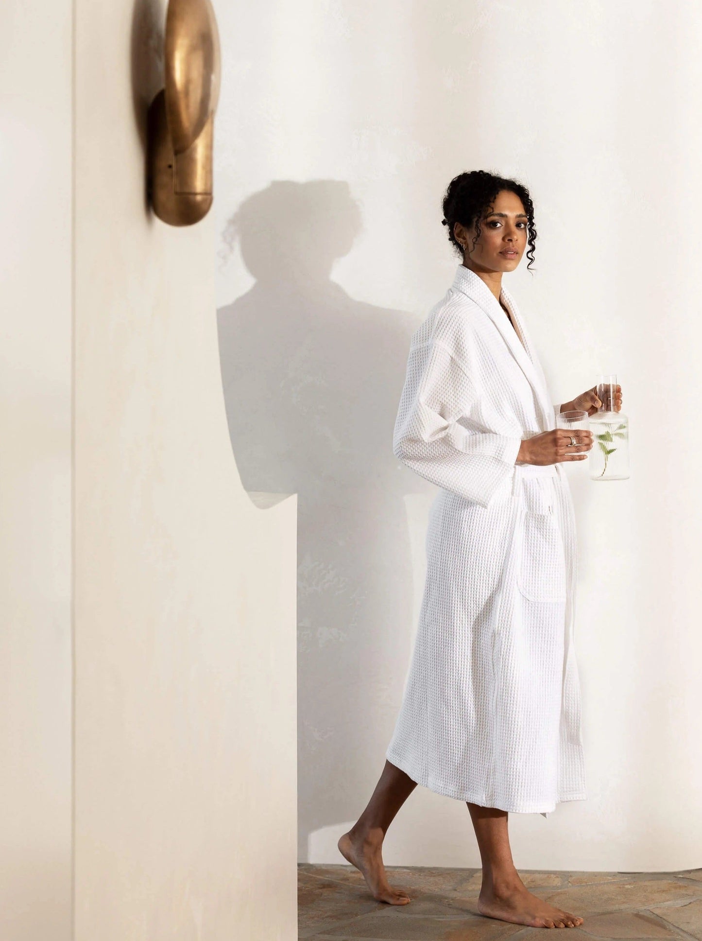 Spa Waffle Bathrobe | White