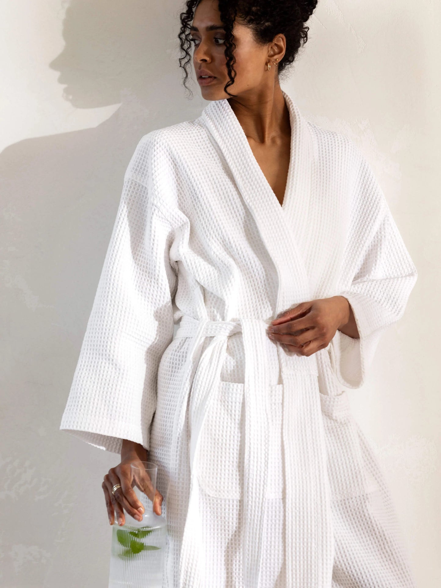 Spa Waffle Bathrobe | White