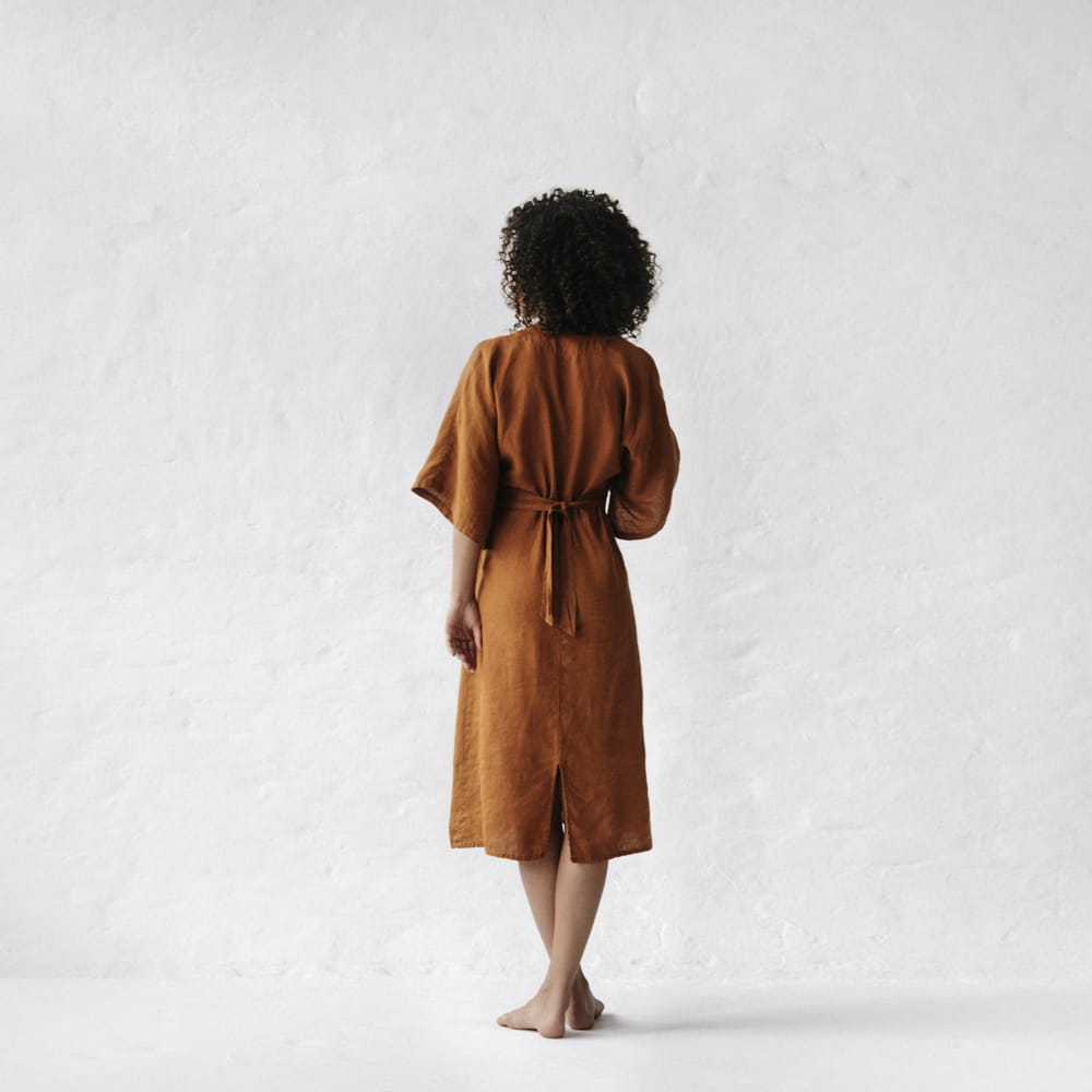 Yuko Linen Dress | Mustard