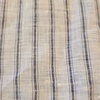 100% Pure Linen Fabric - Vernazza Ink Stripe- 280cm