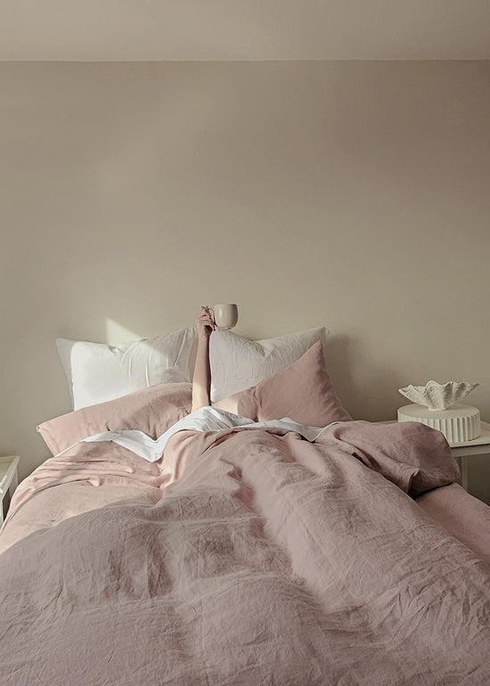 Linen Duvet Cover Set Dusky Pink The Foxes Den