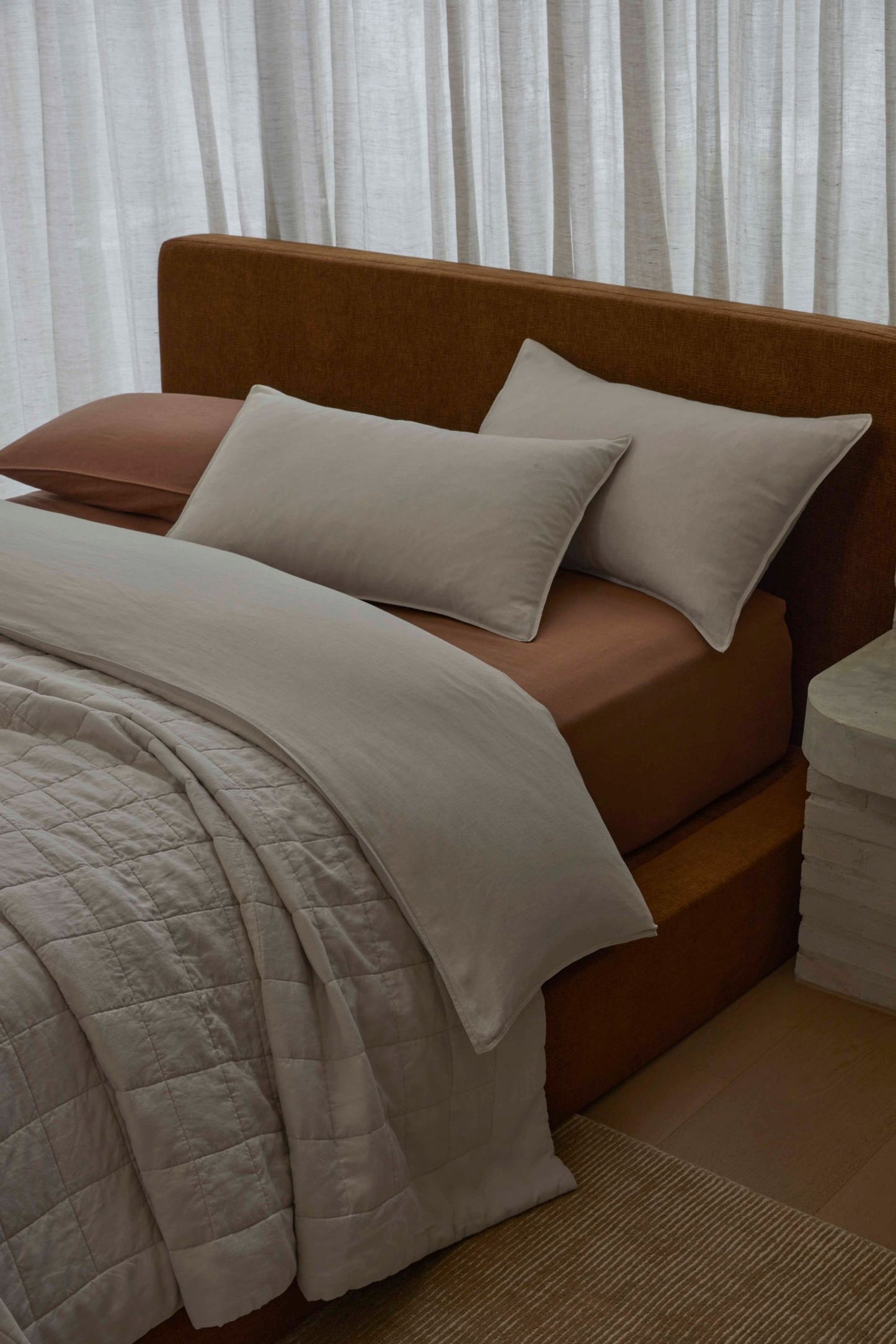 Linen Coverlet- Bone