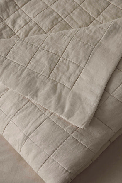 Linen Coverlet- Bone