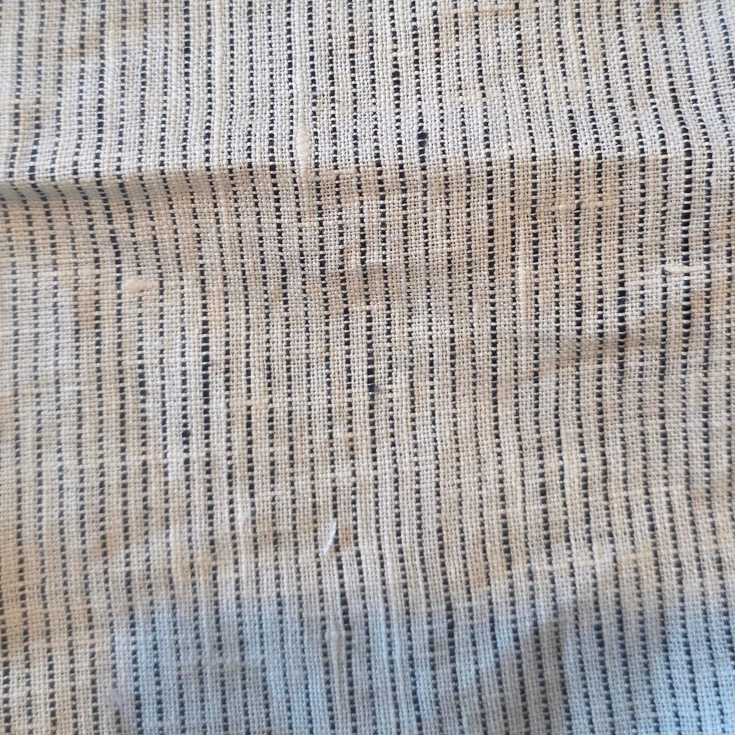 Linen Quilted Bed Cover - Black and White Pinstripe