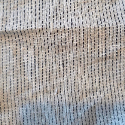Linen Quilted Bed Cover - Black and White Pinstripe