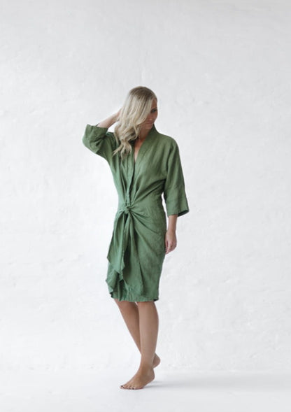 Samoa Linen Dress | Khaki