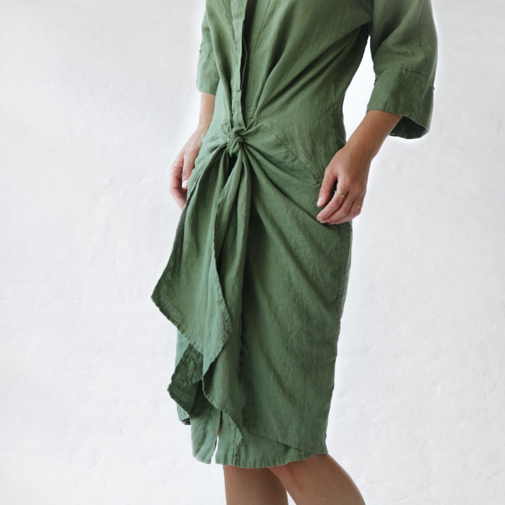 Samoa Linen Dress | Khaki