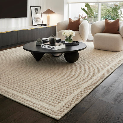 Marlow Wool Floor Rug in Latte