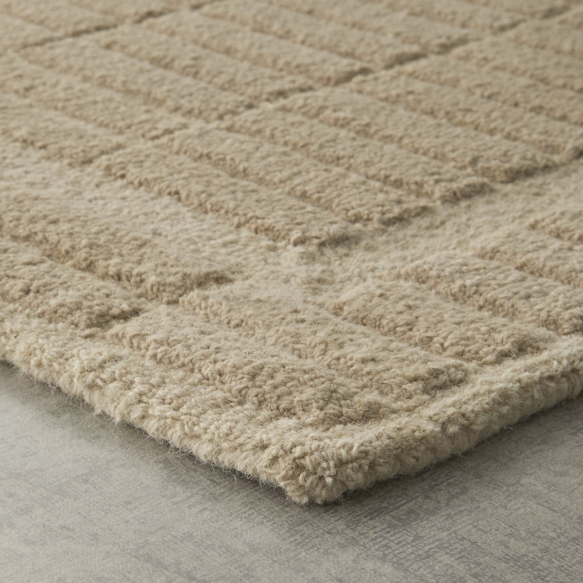 Marlow Wool Floor Rug in Latte