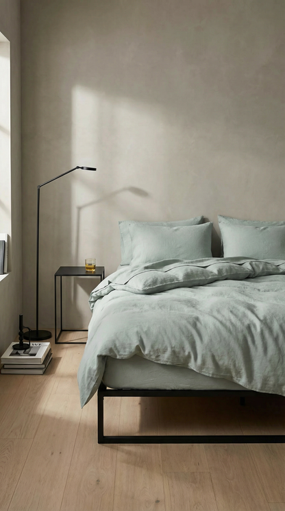 French Flax Linen Sheet Set | Duck Egg