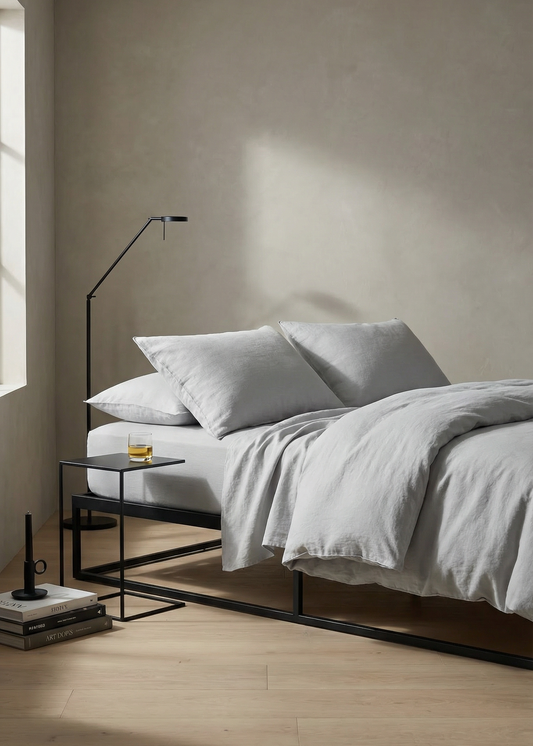 French Flax Linen Sheet Set | Dove Grey