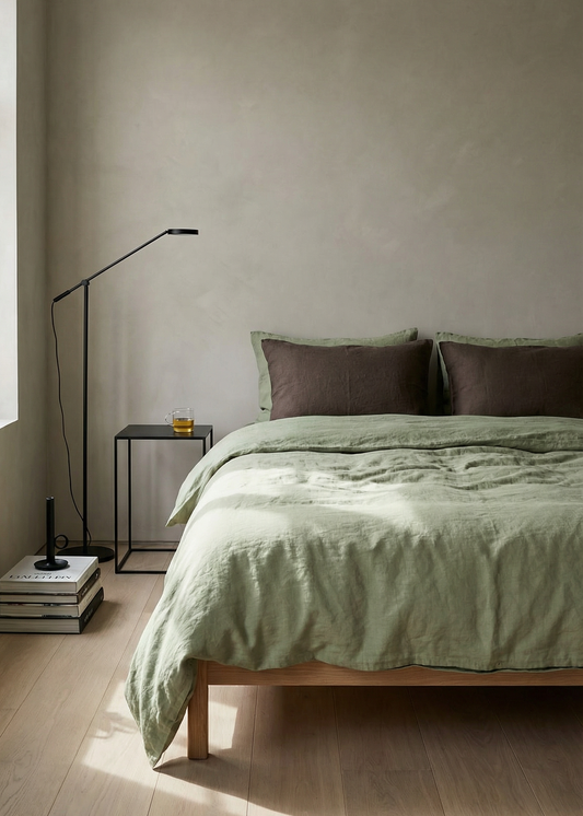 Pistachio Linen Duvet Cover Set