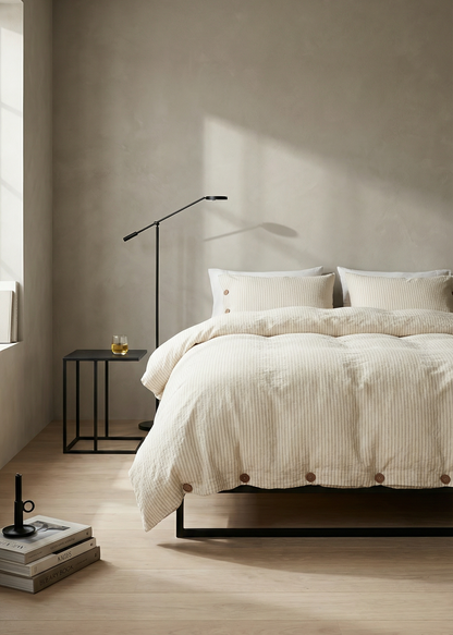 Natural Striped Duvet Cover | OEKO-TEX® and GOTS certified